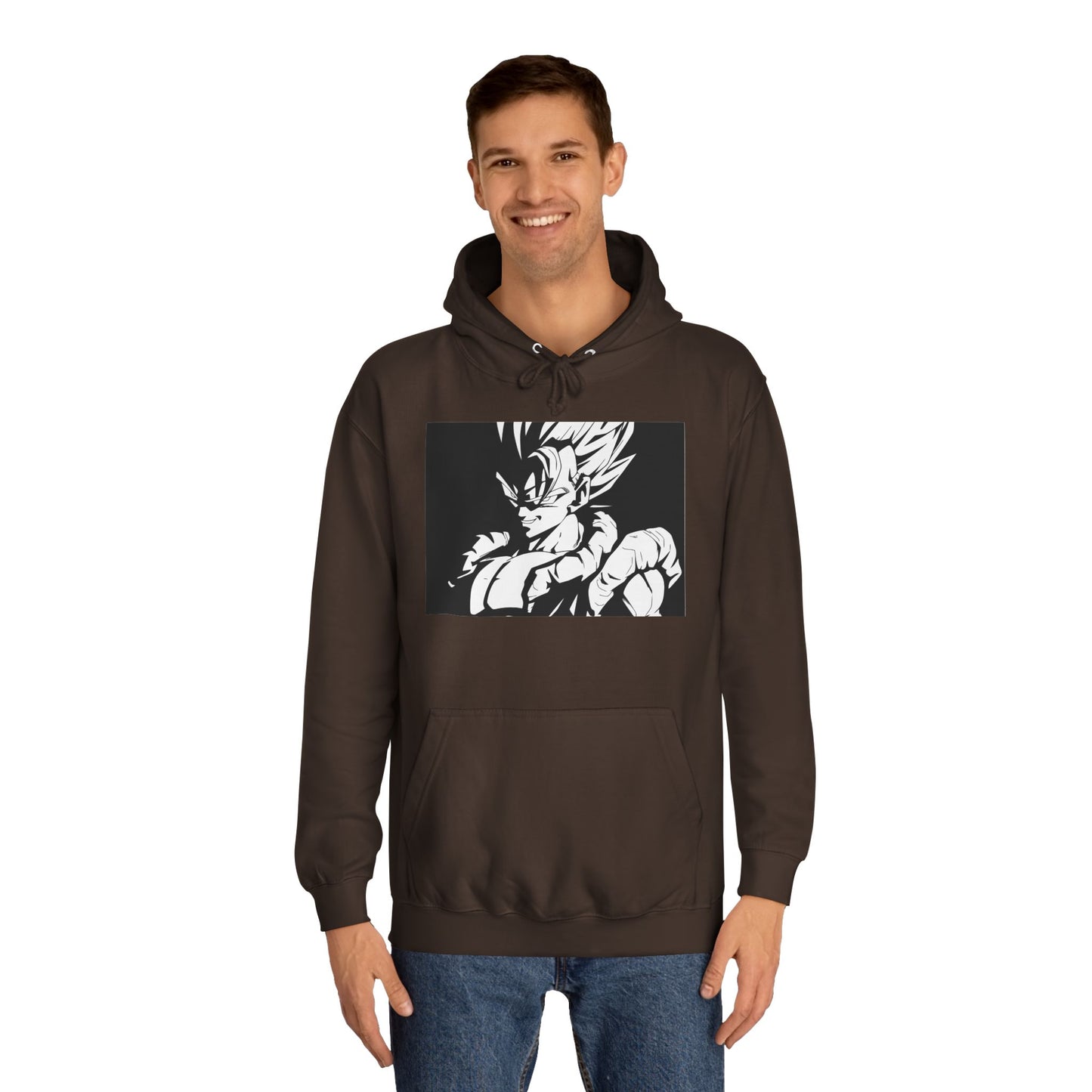 Get Yours Now -- Japanese Superhero anime in black and white (Hoodie - Cozy and Durable)