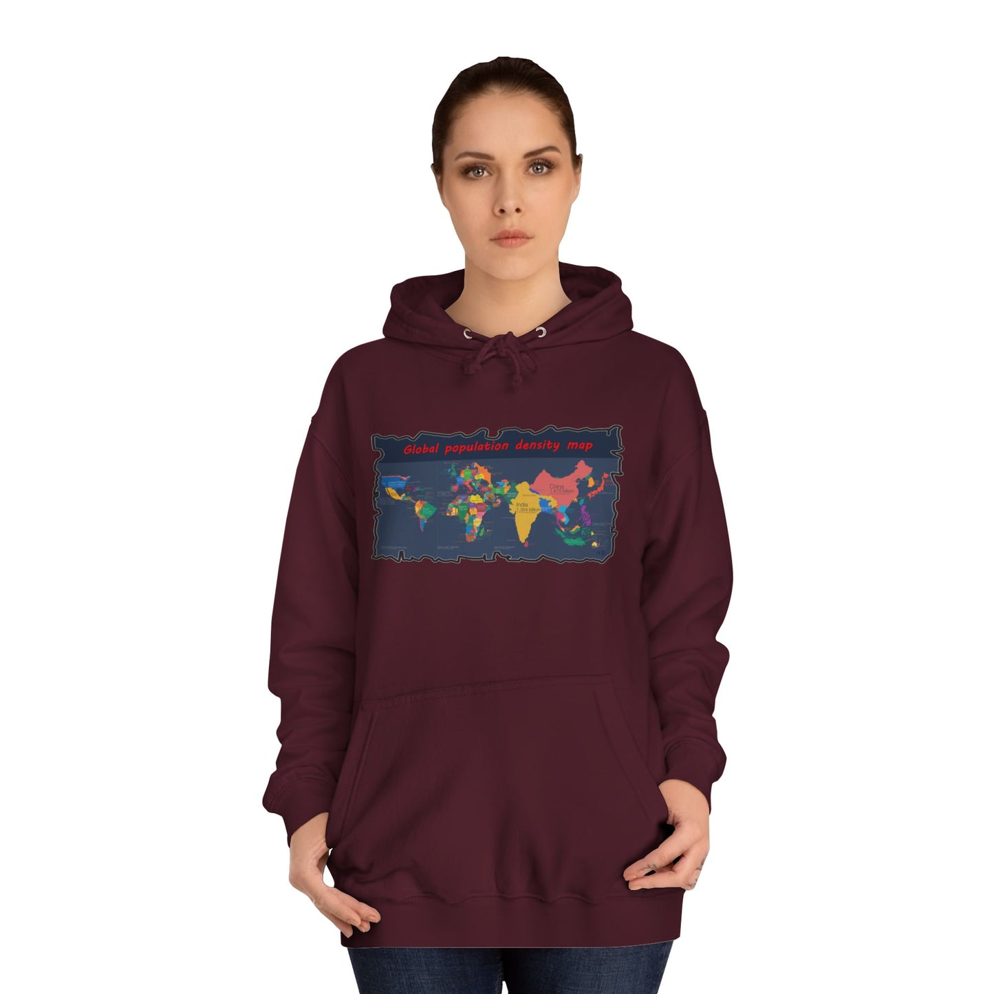 Get Yours Now -- Global density world population (Hoodie - Cozy and Durable)