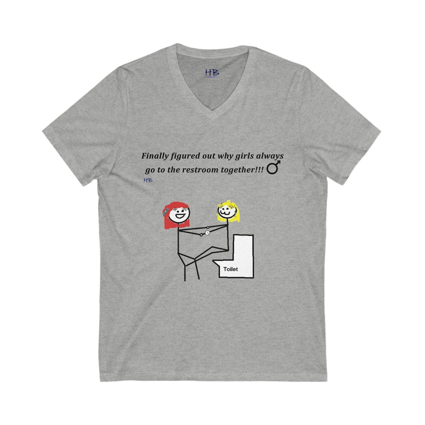 Humorous Restroom Companions Revelations (Unisex Jersey Short Sleeve V-neck - Comfortable Everyday Wear)