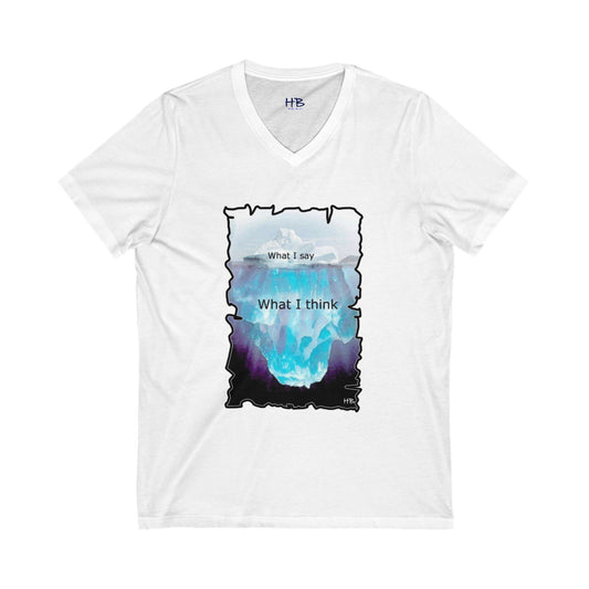 Below the Surface Veiled Verbalization (Unisex Jersey Short Sleeve V-neck - Comfortable Everyday Wear)