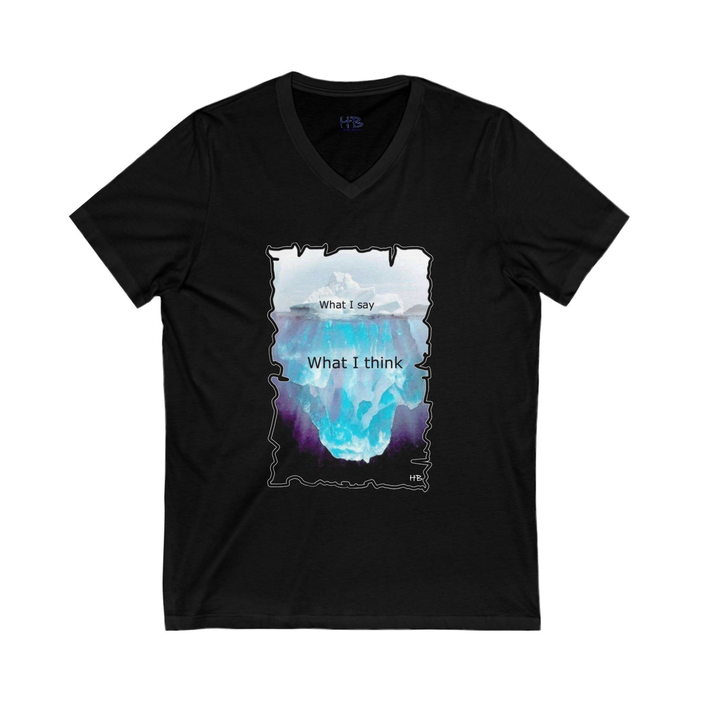 Below the Surface Veiled Verbalization (Unisex Jersey Short Sleeve V-neck - Comfortable Everyday Wear)