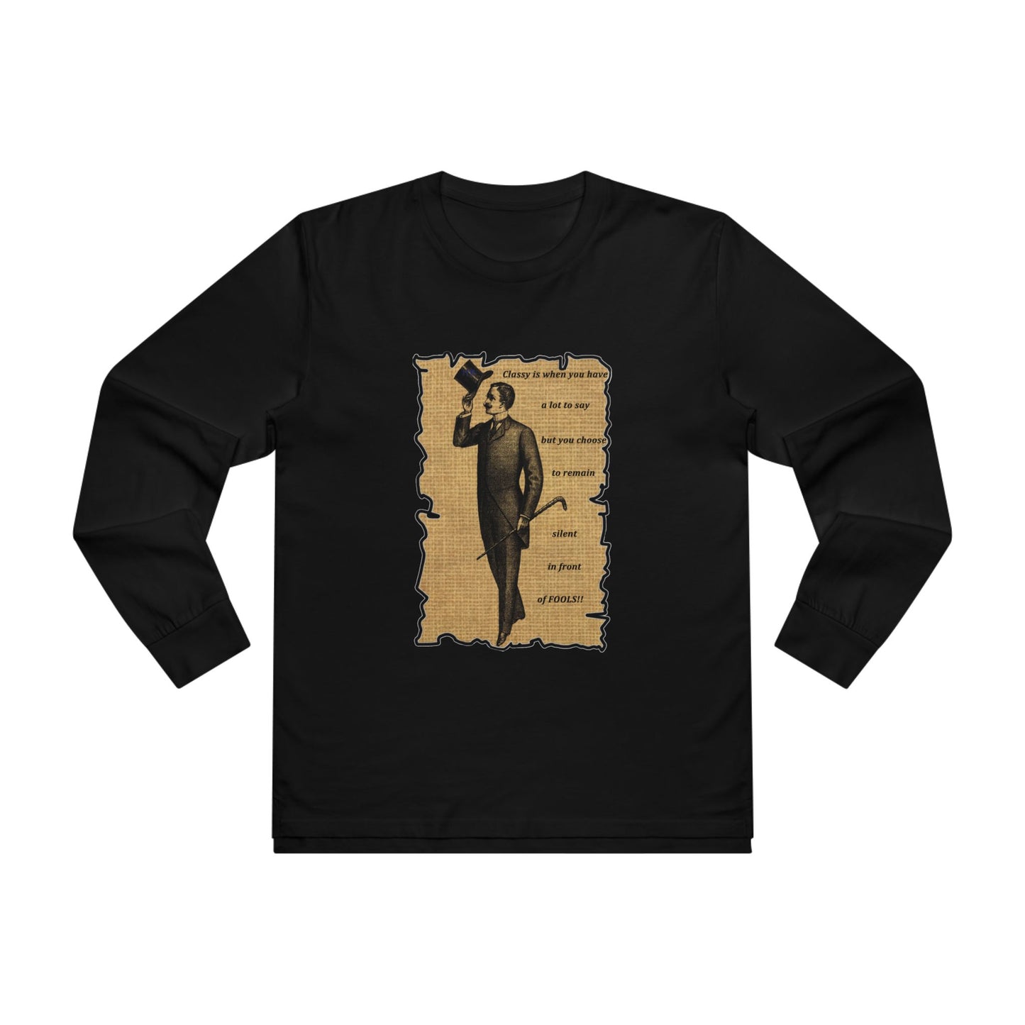 Sophisticated Vintage Silence (Men's Base Longsleeve Tee - All-Season Wear)