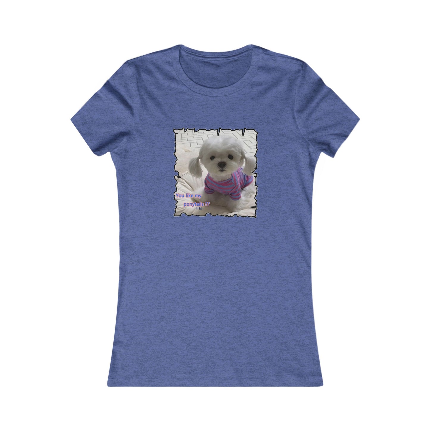 Bichon Maltese extra cute ponytails (Women - Premium Cotton Tee)