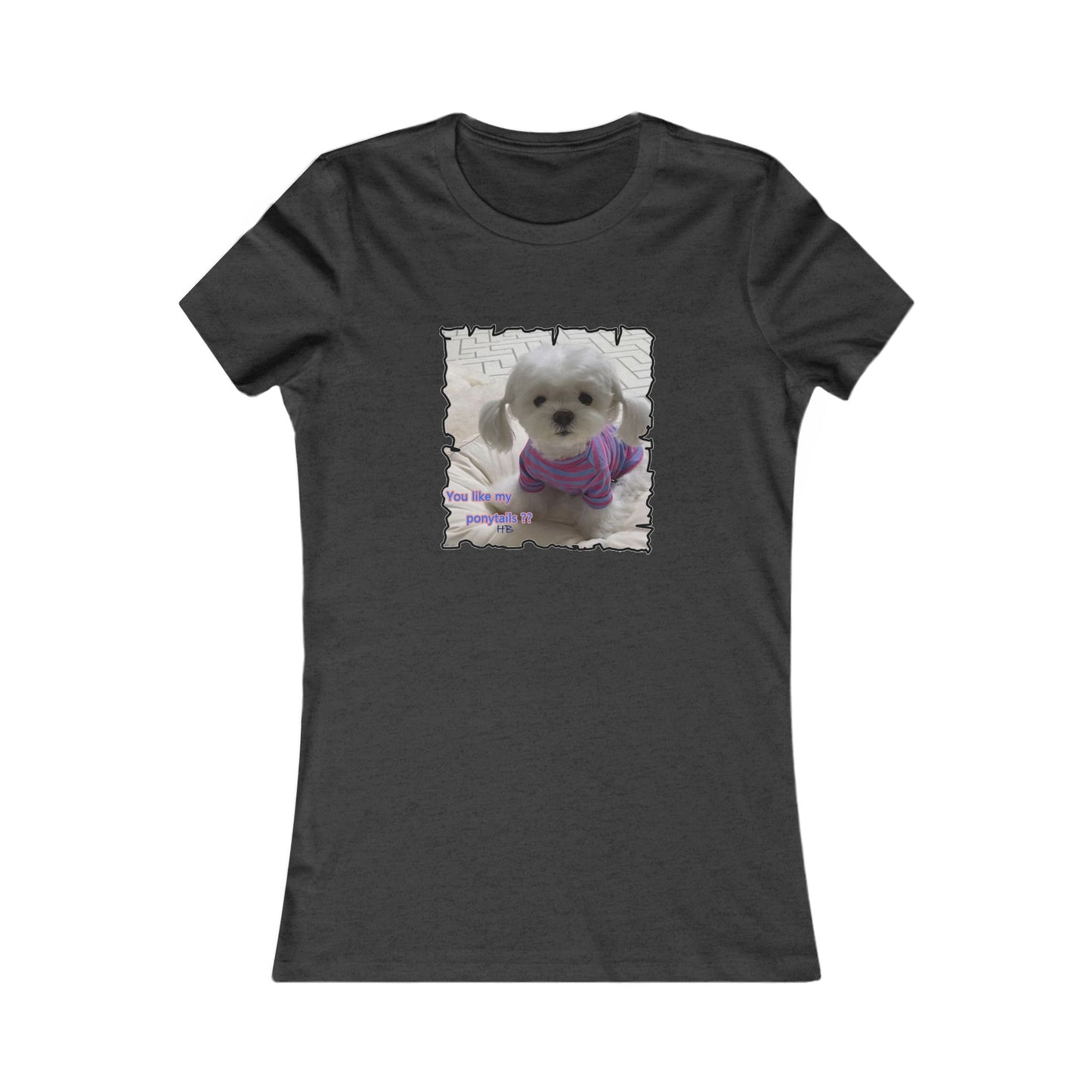 Bichon Maltese extra cute ponytails (Women - Premium Cotton Tee)