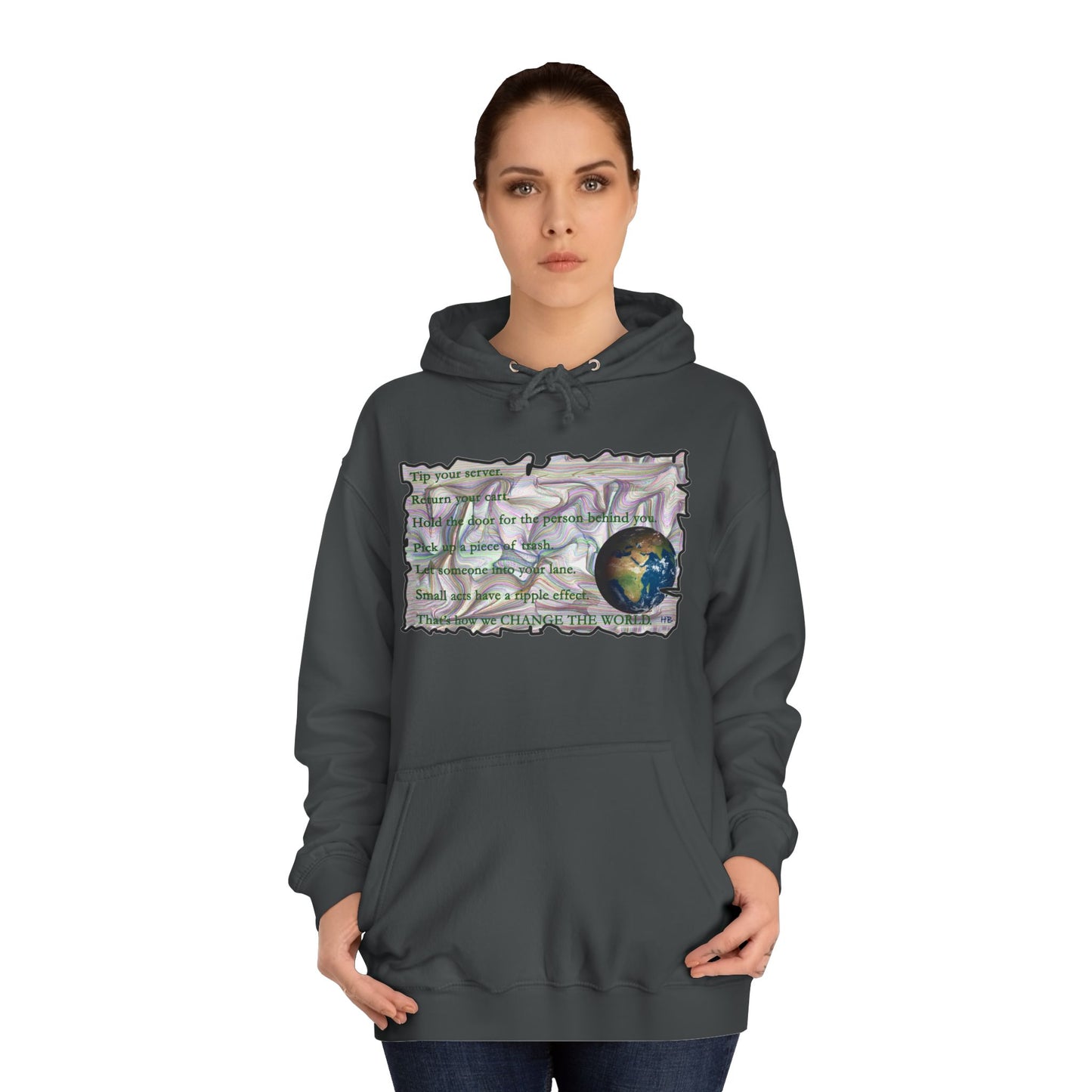 Take Action to Change the World Ripple Effect (Hoodie - Cozy and Durable)