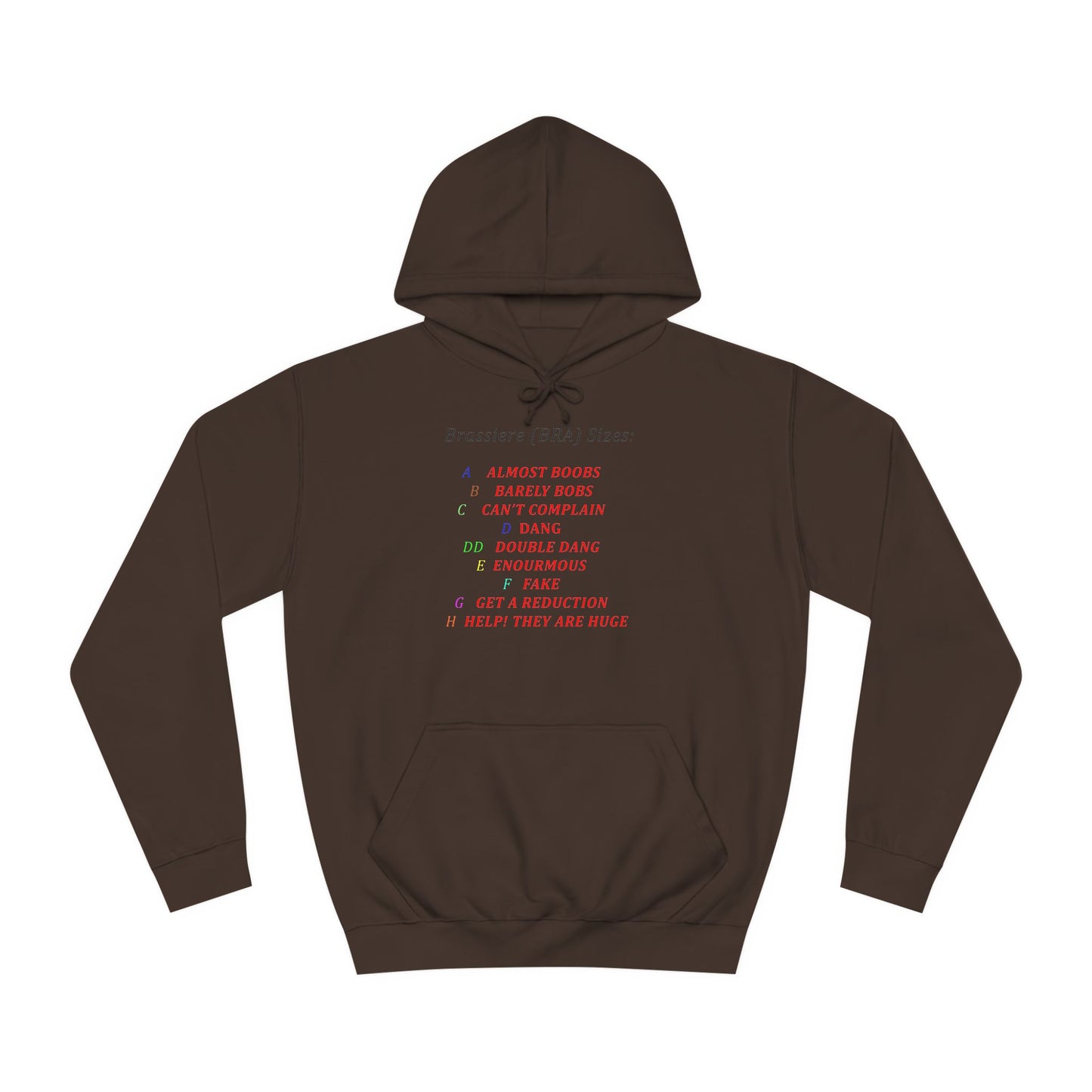 Get Yours Now -- Humorous Bra Sizing Chart (Hoodie - Cozy and Durable)