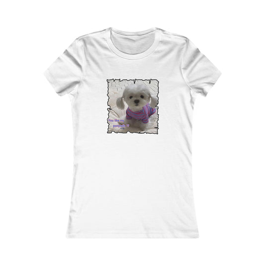 Bichon Maltese extra cute ponytails (Women - Premium Cotton Tee)