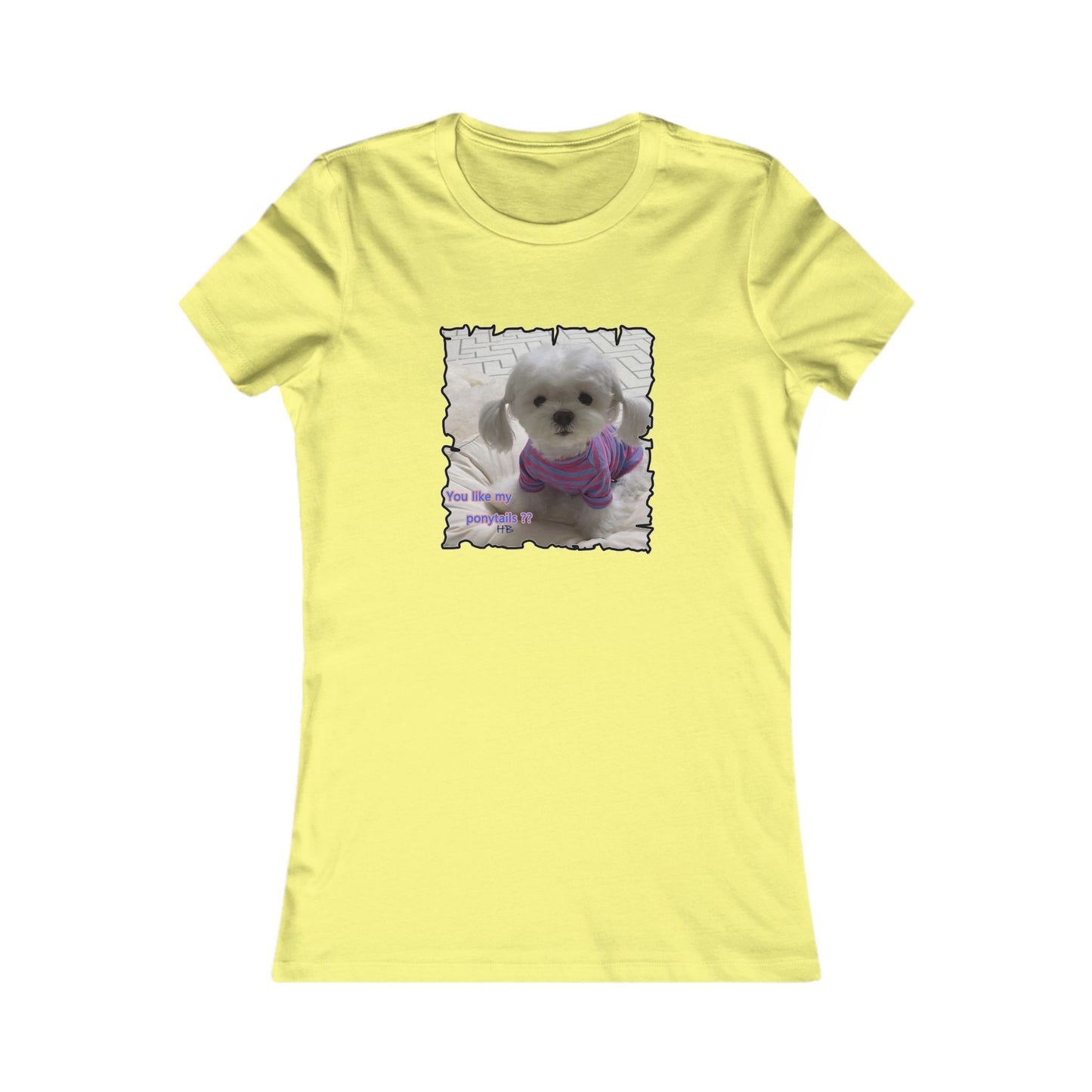 Bichon Maltese extra cute ponytails (Women - Premium Cotton Tee)