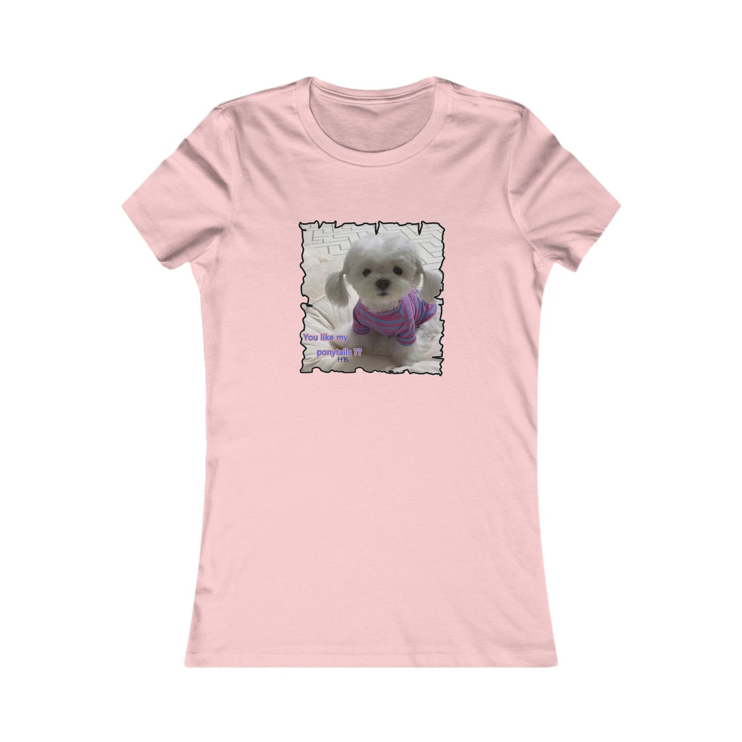 Bichon Maltese extra cute ponytails (Women - Premium Cotton Tee)