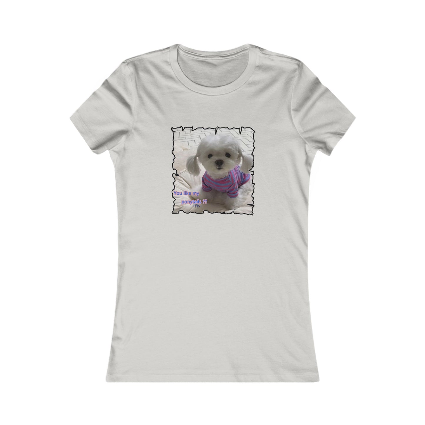 Bichon Maltese extra cute ponytails (Women - Premium Cotton Tee)