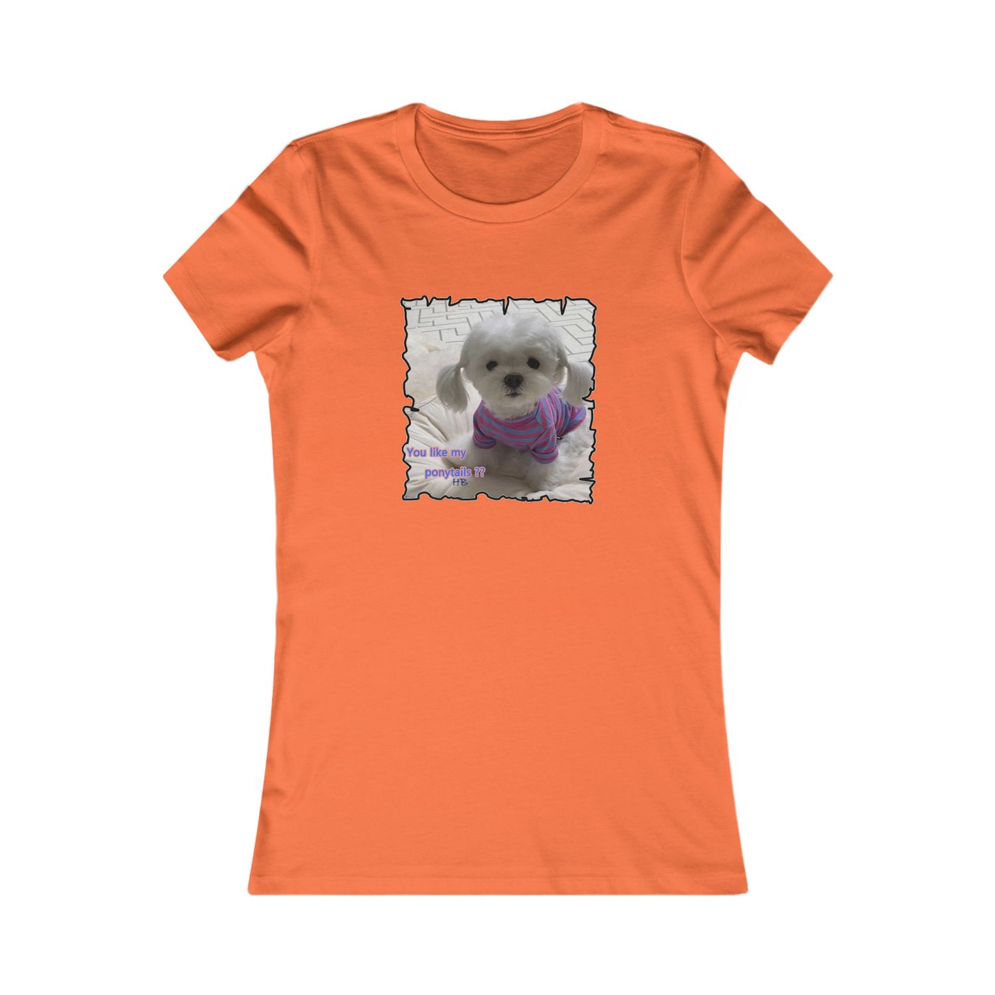 Bichon Maltese extra cute ponytails (Women - Premium Cotton Tee)