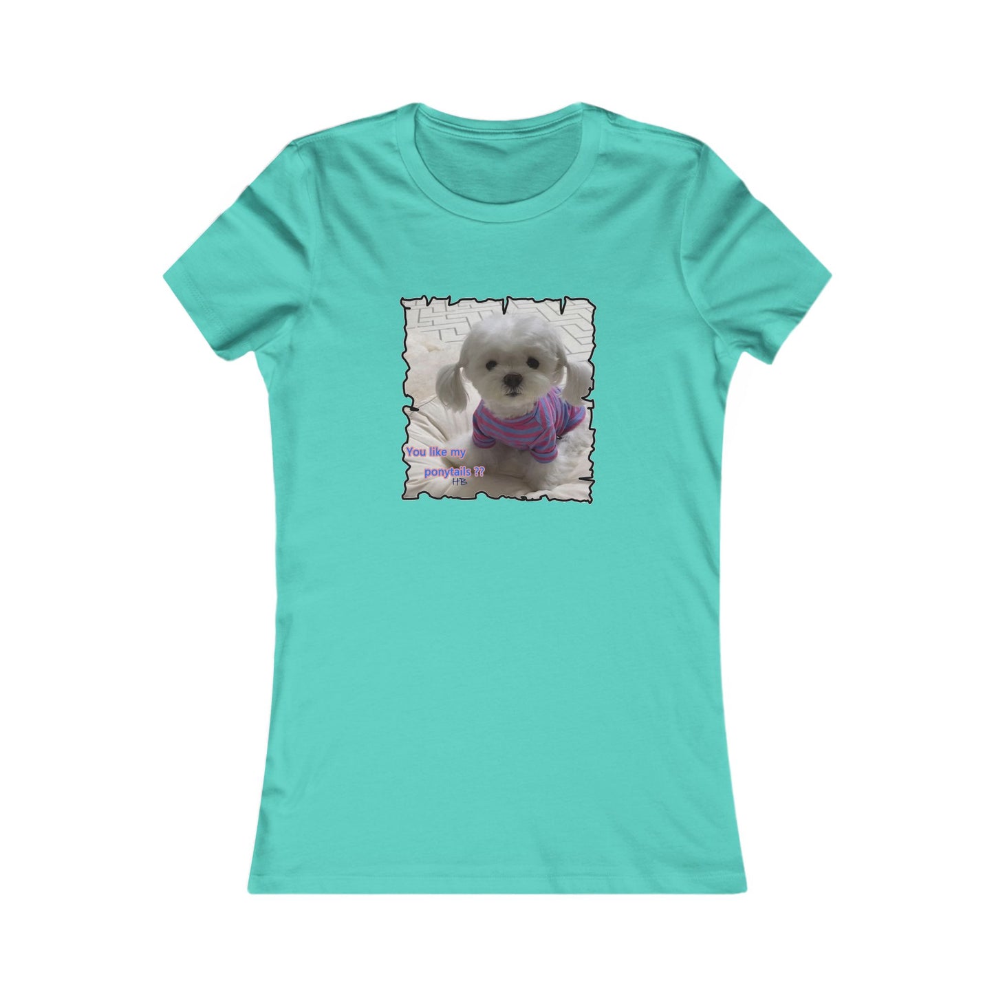 Bichon Maltese extra cute ponytails (Women - Premium Cotton Tee)