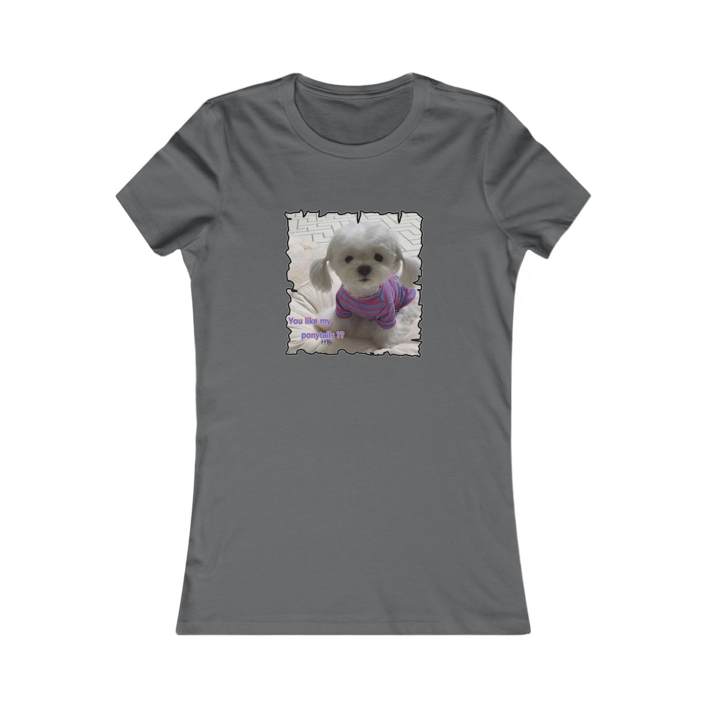 Bichon Maltese extra cute ponytails (Women - Premium Cotton Tee)