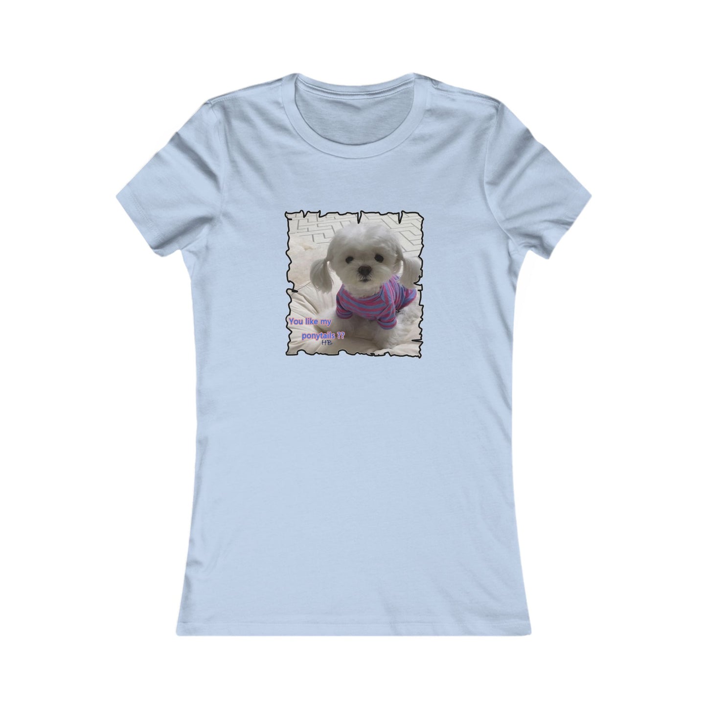 Bichon Maltese extra cute ponytails (Women - Premium Cotton Tee)