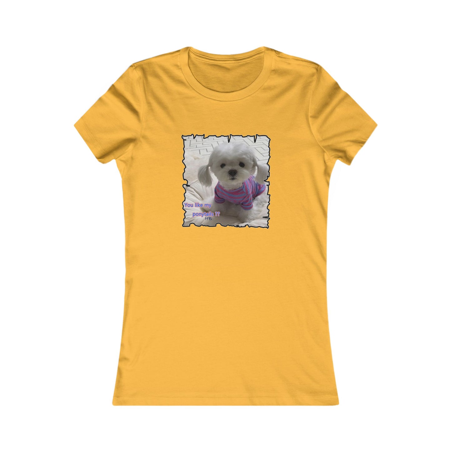 Bichon Maltese extra cute ponytails (Women - Premium Cotton Tee)