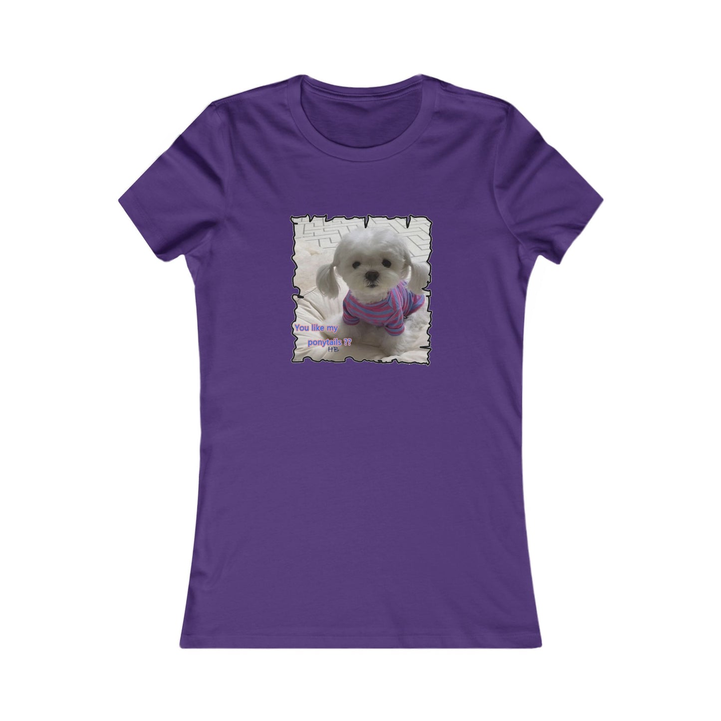 Bichon Maltese extra cute ponytails (Women - Premium Cotton Tee)