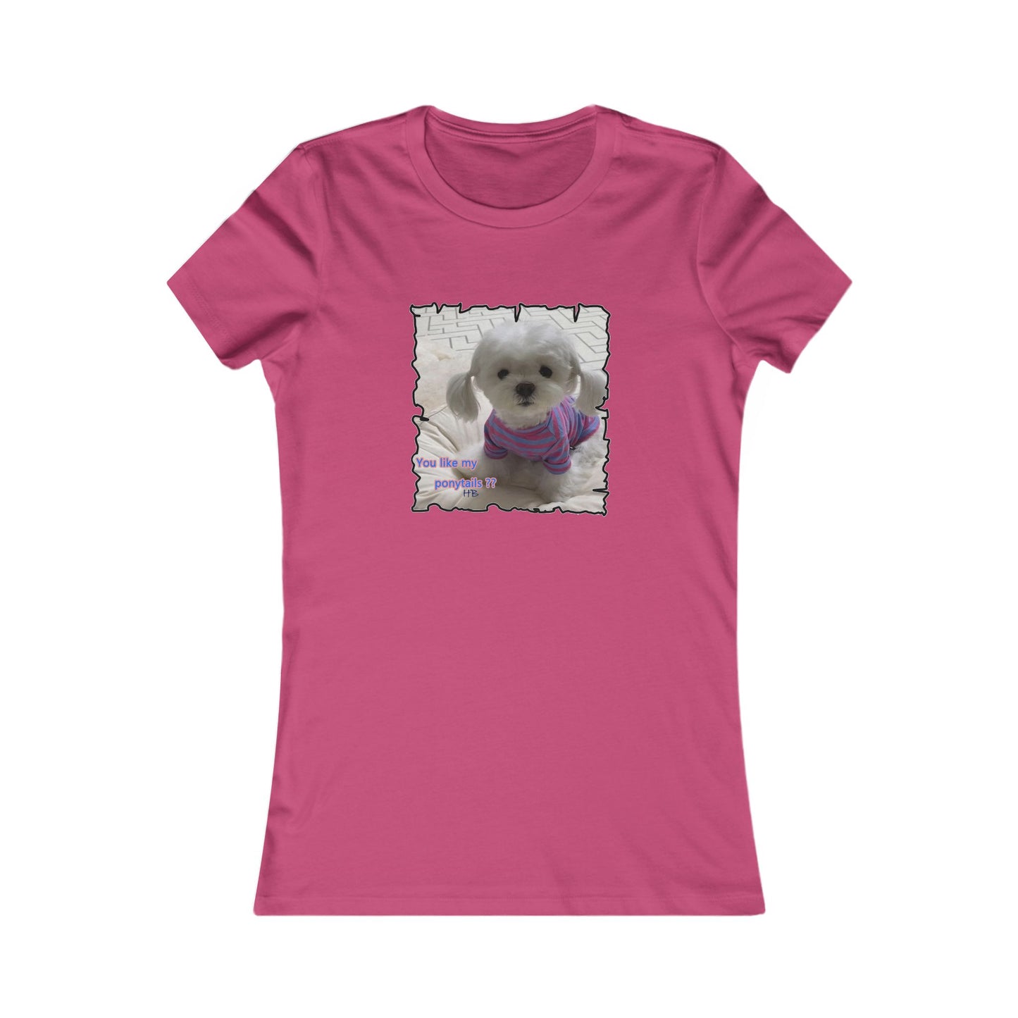 Bichon Maltese extra cute ponytails (Women - Premium Cotton Tee)