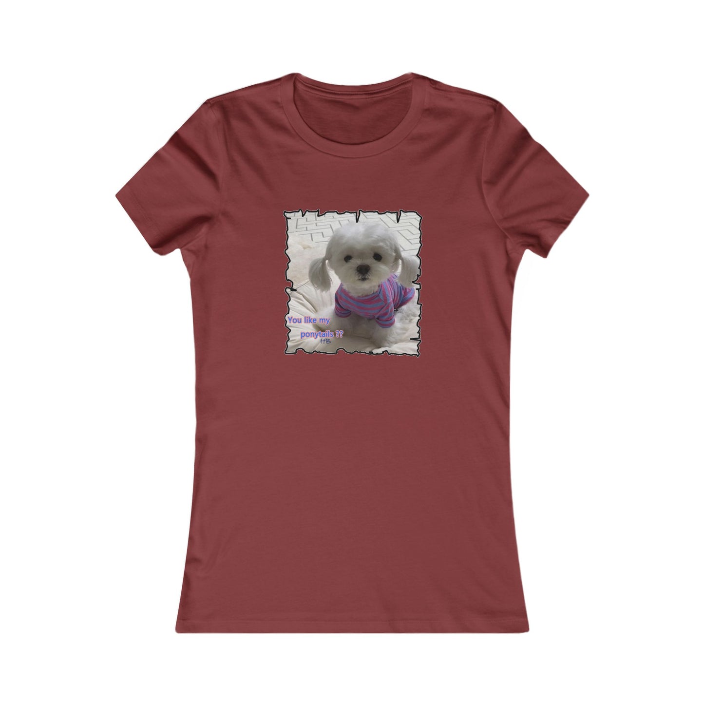 Bichon Maltese extra cute ponytails (Women - Premium Cotton Tee)