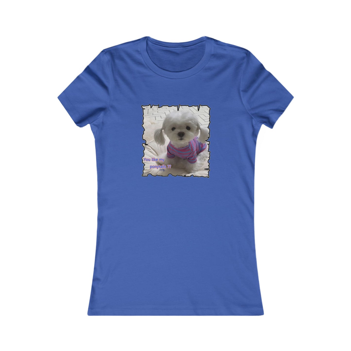 Bichon Maltese extra cute ponytails (Women - Premium Cotton Tee)