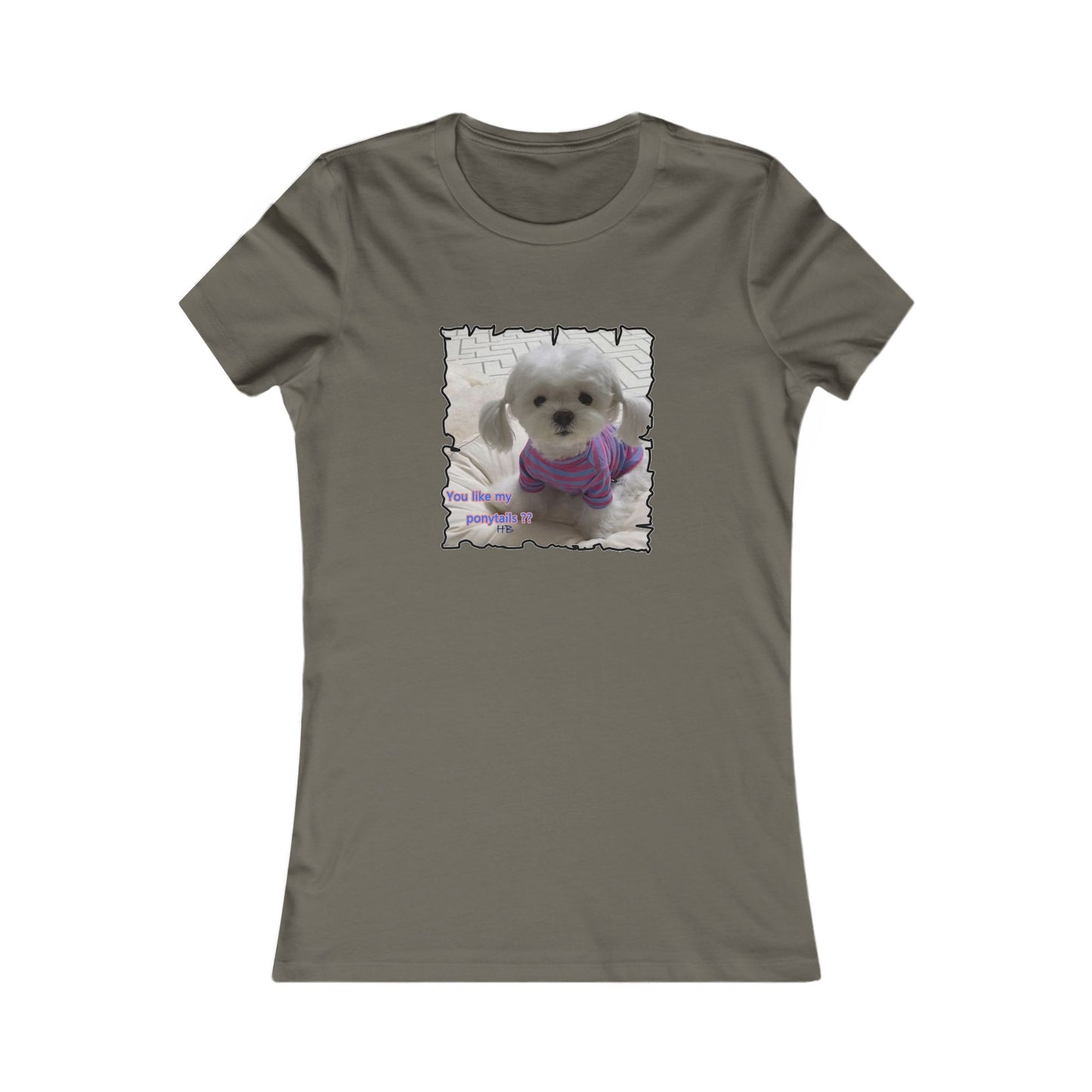 Bichon Maltese extra cute ponytails (Women - Premium Cotton Tee)
