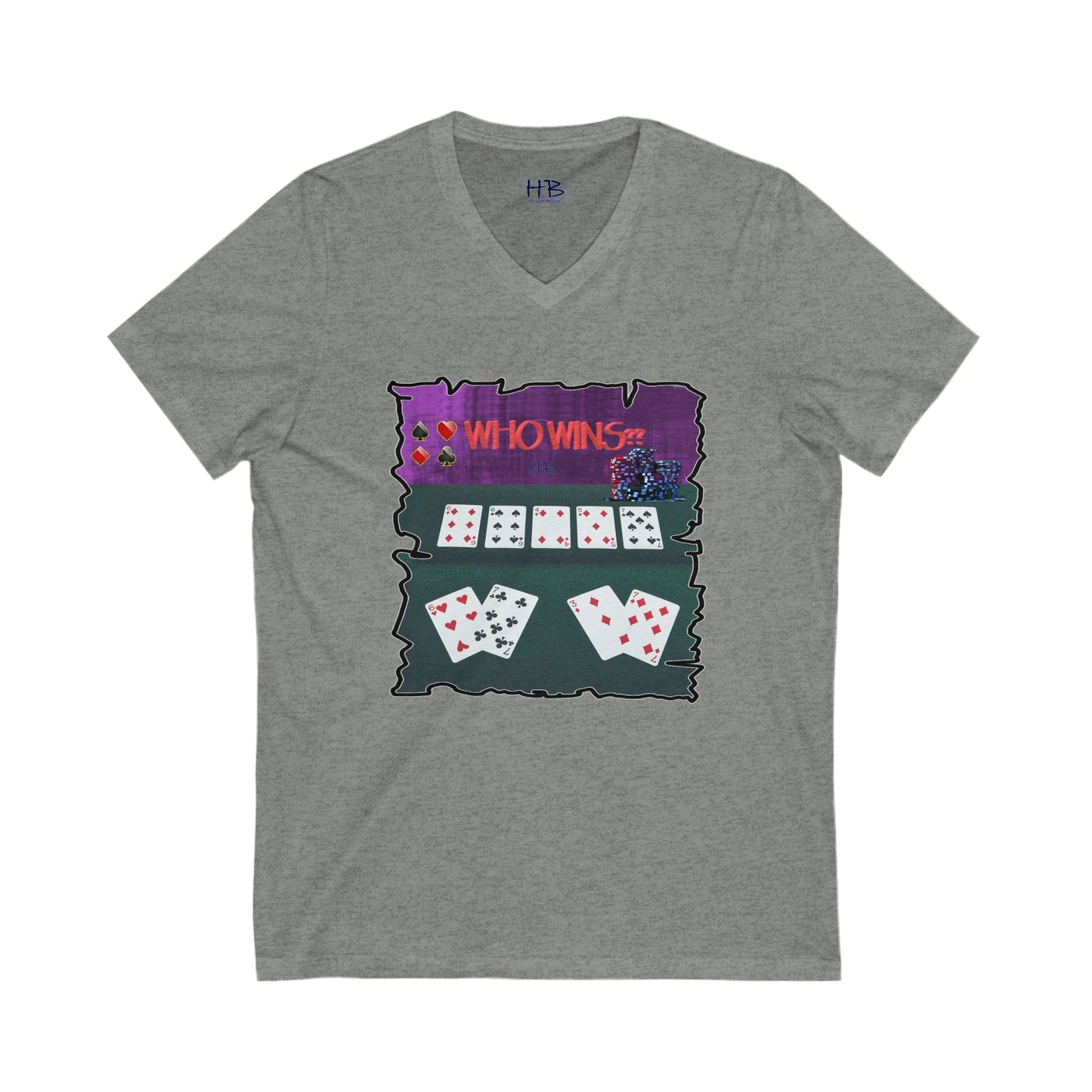 Poker Face-off  Proclamation Challenge (Unisex Jersey Short Sleeve V-neck - Comfortable Everyday Wear)