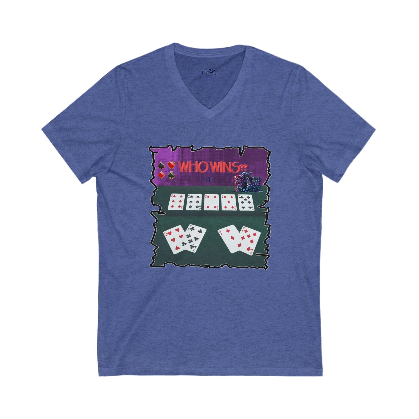 Poker Face-off  Proclamation Challenge (Unisex Jersey Short Sleeve V-neck - Comfortable Everyday Wear)