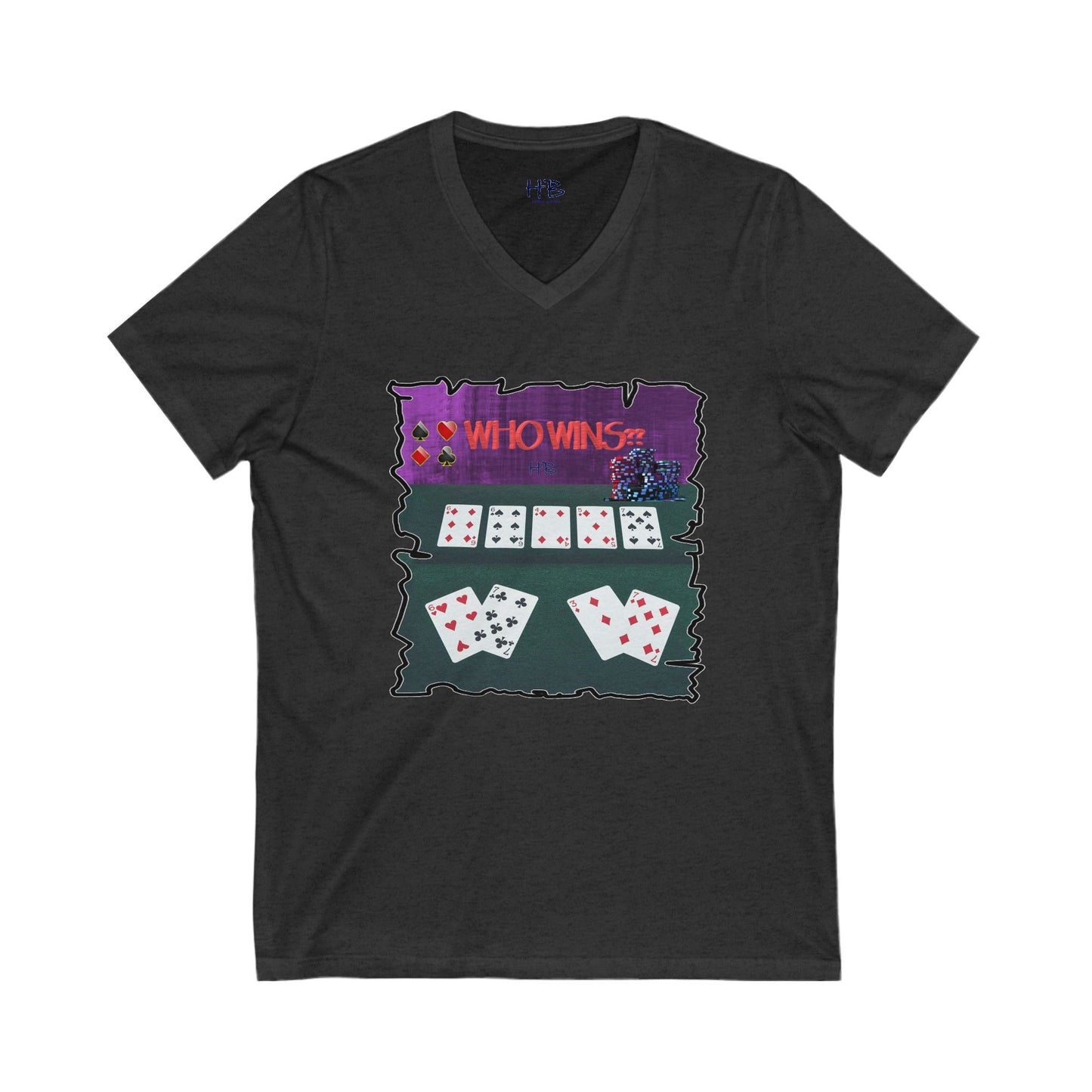 Poker Face-off  Proclamation Challenge (Unisex Jersey Short Sleeve V-neck - Comfortable Everyday Wear)
