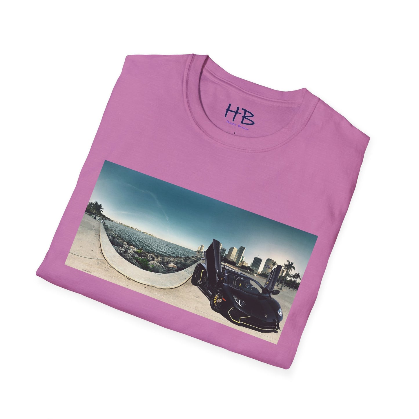 Black Lamborghini Aventador giving back to ocean in downtown