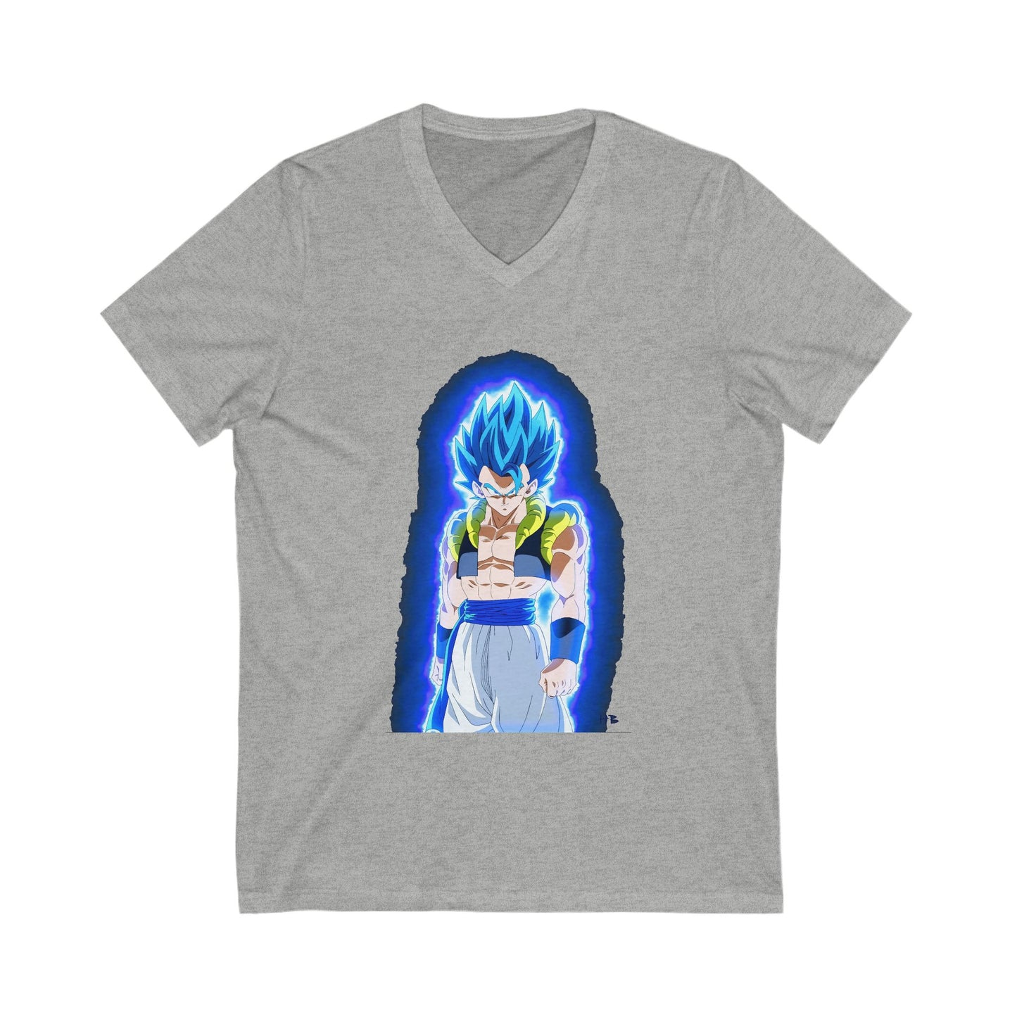 Superhero in Blue in max level (Unisex Jersey Short Sleeve V-neck - Comfortable Everyday Wear)