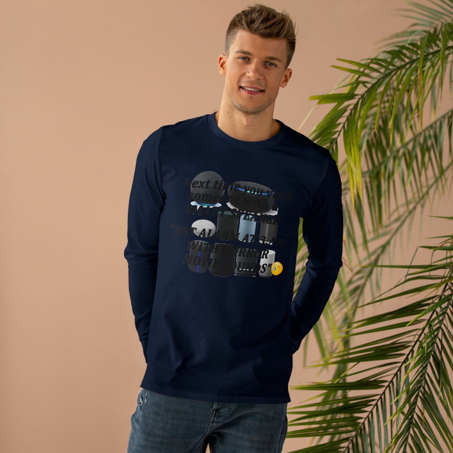 3 AM Horror movie sound  (Men's Base Longsleeve Tee - All-Season Wear)