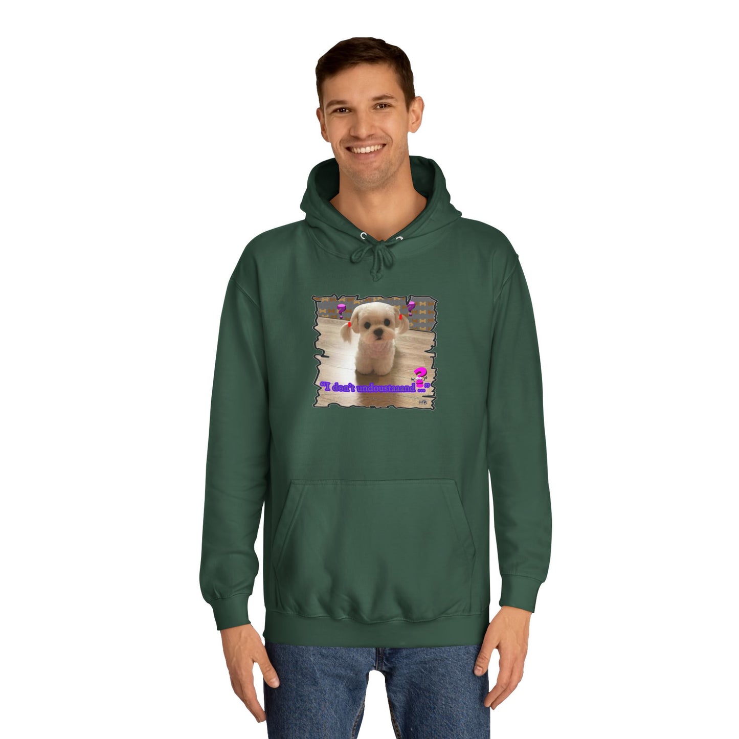 Baby Bichon Maltese with cluelessness innocent look "I don't undoustaaaand" (Hoodie - Cozy and Durable)