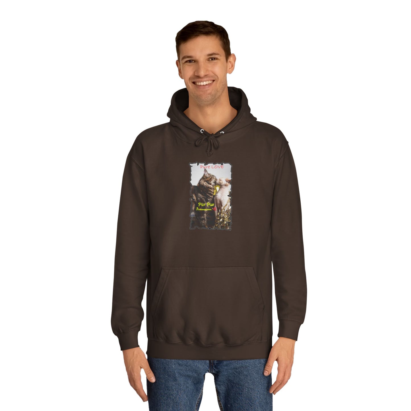 Get Yours Now -- Pure LOVE Cats kissing (Hoodie - Cozy and Durable)