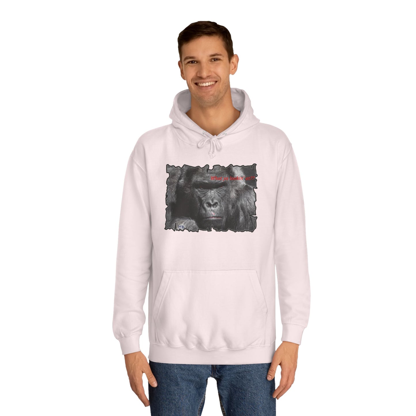 Get Yours Now -- Fearless Fierce Frown and Bold Gorilla Power What ya lookin' at? (Hoodie - Cozy and Durable)