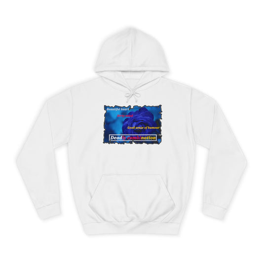 Sophisticated Edge Deadly Combo Elegance meets Attitude using Dark Blue Rose (Hoodie - Cozy and Durable)