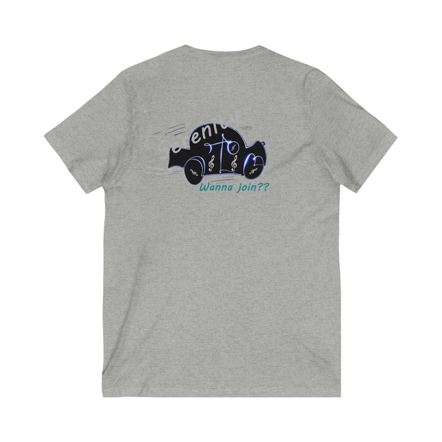 Car rides by yourself with LOUD music is good for the soul. Serenity. WANNA JOIN???  (Unisex Jersey Short Sleeve V-neck - Comfortable Everyday Wear)