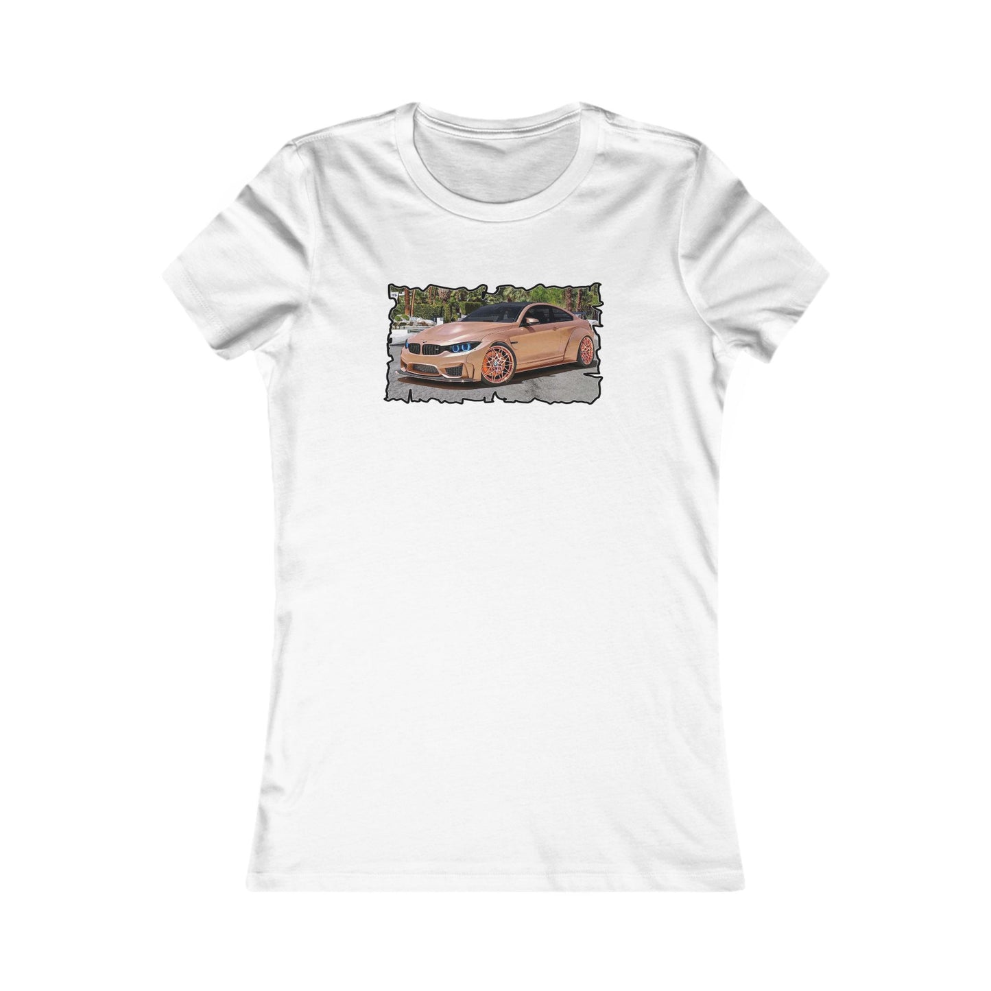 Customized pink BMW M3 (Women - Premium Cotton Tee)