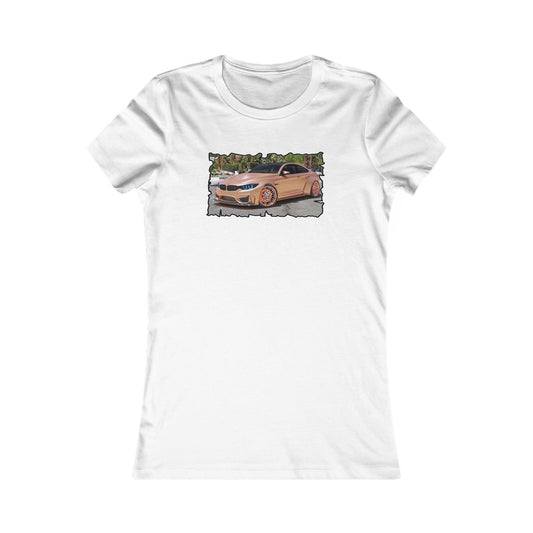 Customized pink BMW M3 (Women - Premium Cotton Tee)