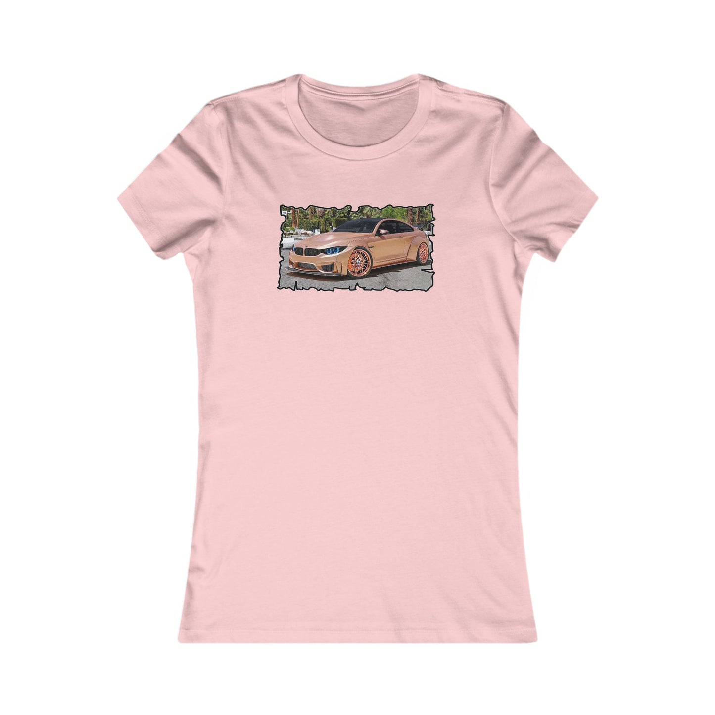 Customized pink BMW M3 (Women - Premium Cotton Tee)