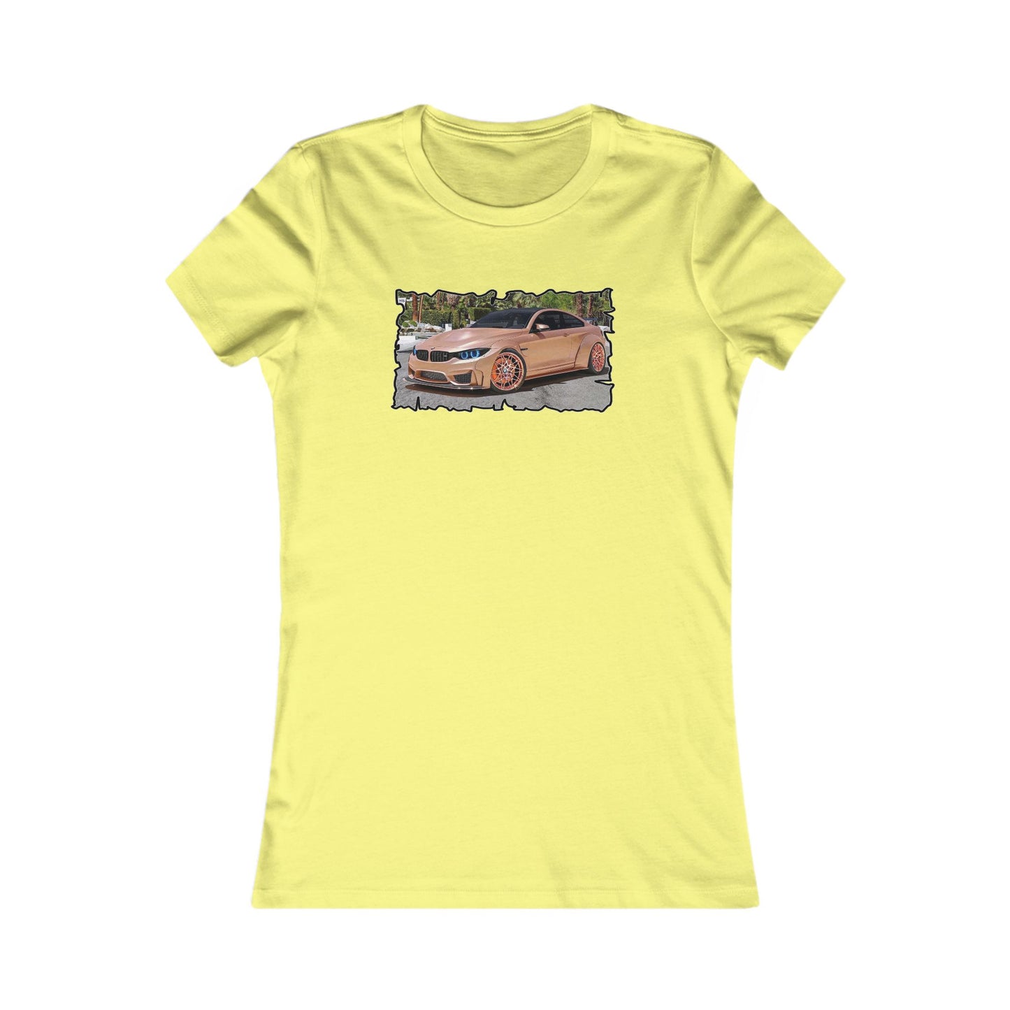 Customized pink BMW M3 (Women - Premium Cotton Tee)