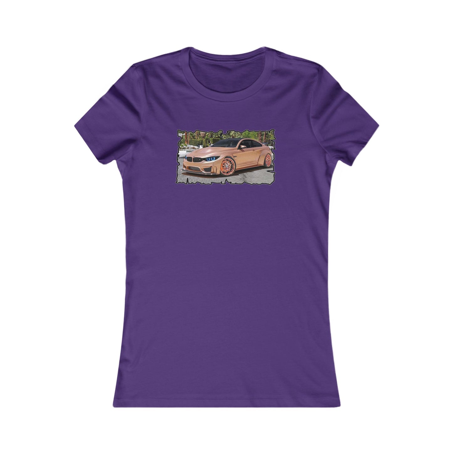Customized pink BMW M3 (Women - Premium Cotton Tee)
