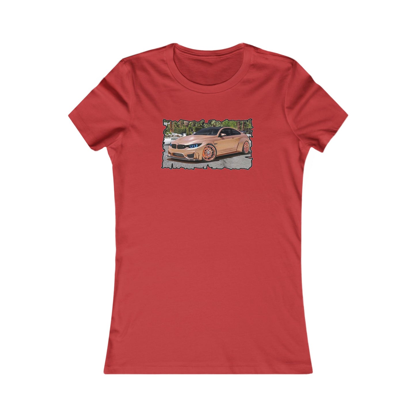 Customized pink BMW M3 (Women - Premium Cotton Tee)