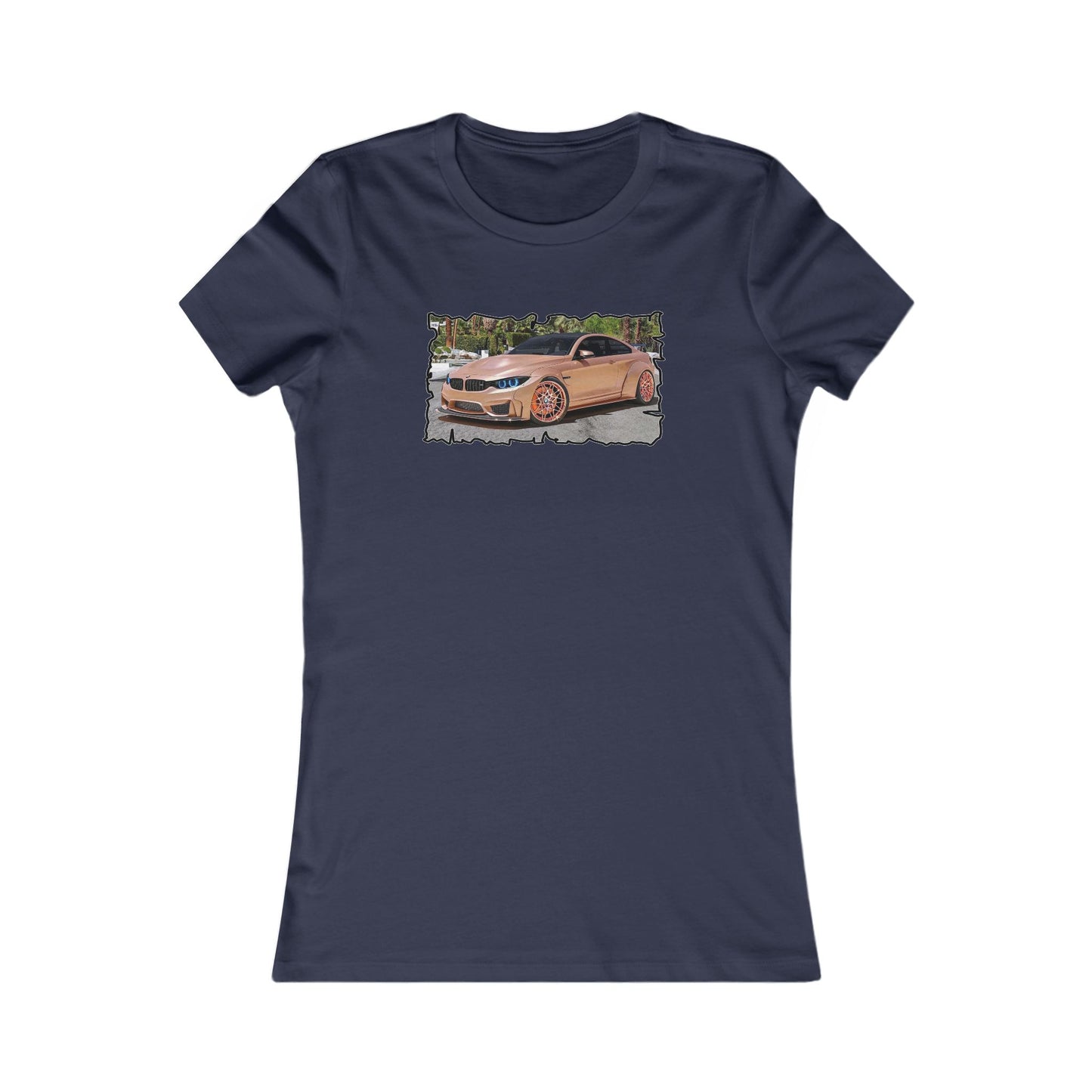 Customized pink BMW M3 (Women - Premium Cotton Tee)