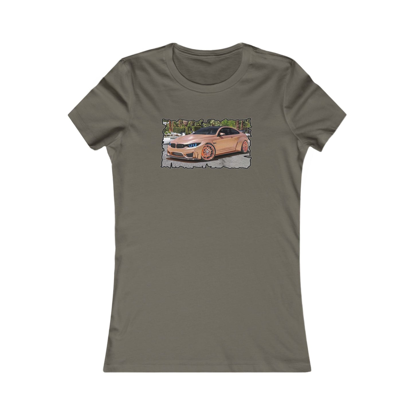 Customized pink BMW M3 (Women - Premium Cotton Tee)