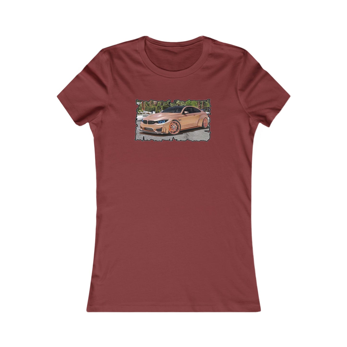 Customized pink BMW M3 (Women - Premium Cotton Tee)