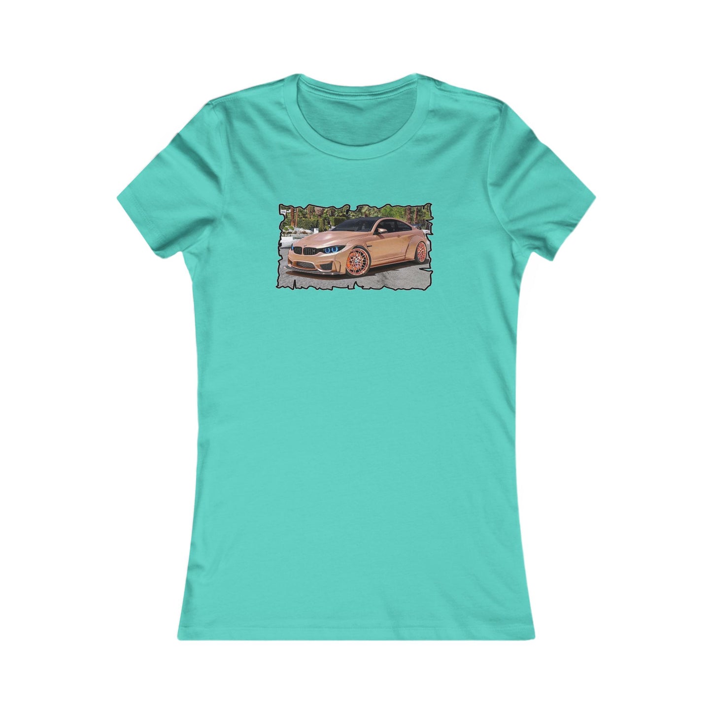 Customized pink BMW M3 (Women - Premium Cotton Tee)