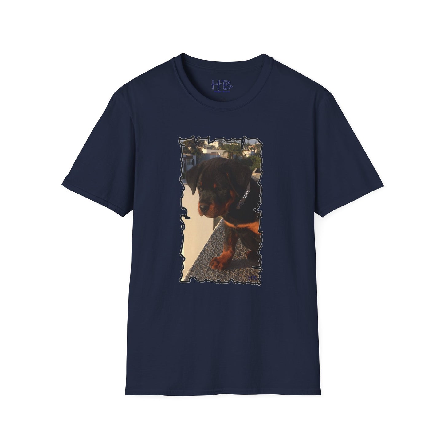 Baby Rottie Luke peeking over the roof