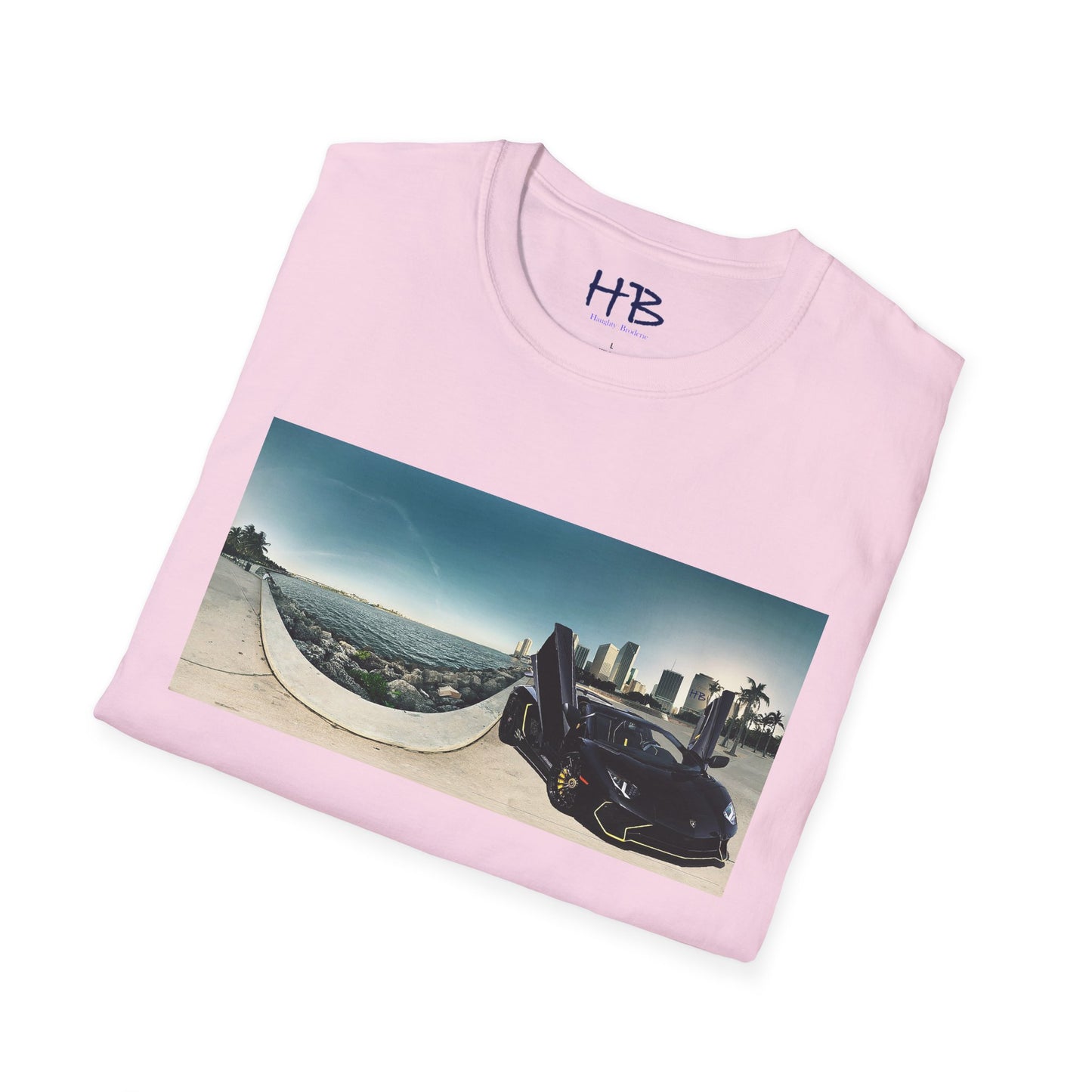 Black Lamborghini Aventador giving back to ocean in downtown