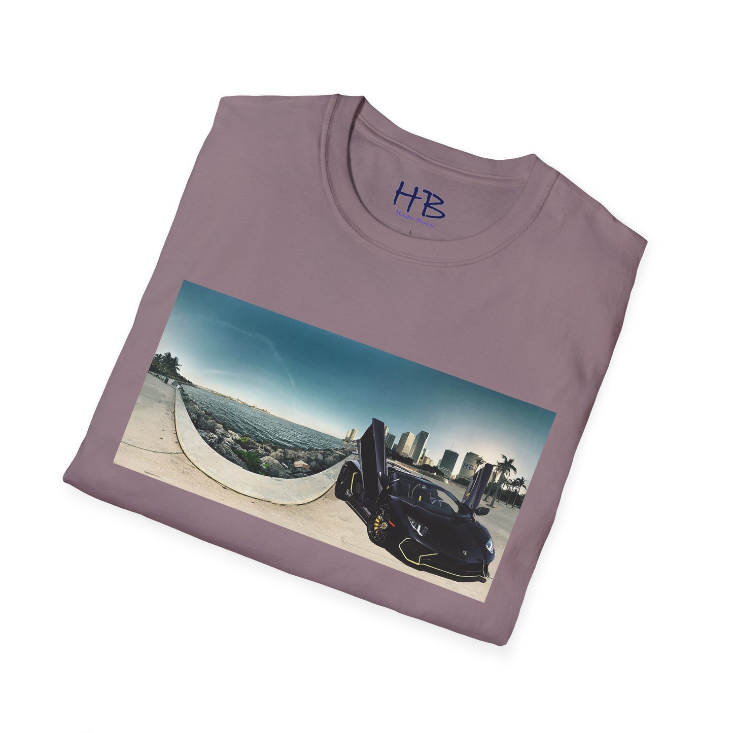 Black Lamborghini Aventador giving back to ocean in downtown