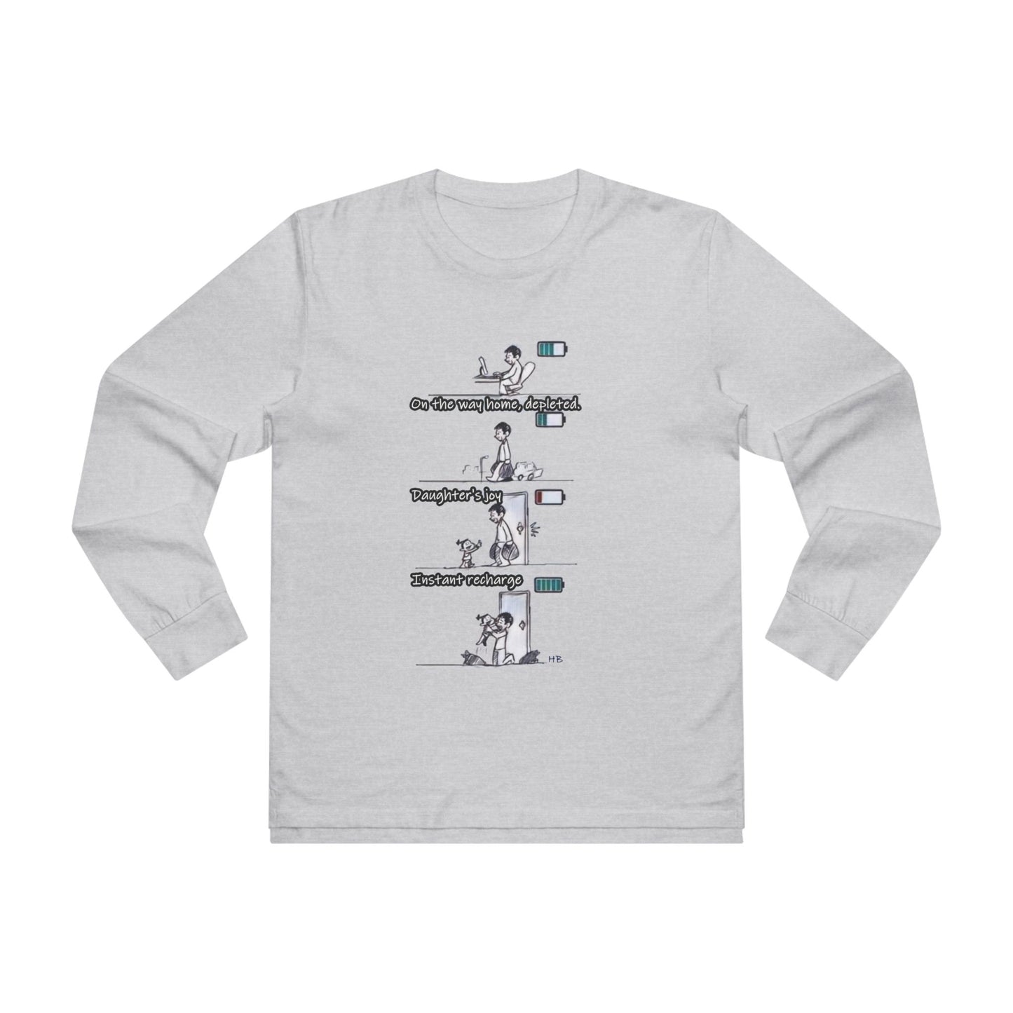 Get Yours Now -- Life's Canvas Daily Energies Unleashed; Day in, Day Out From Office to Home using Threads of Resilience  (Men's Base Longsleeve Tee - All-Season Wear)
