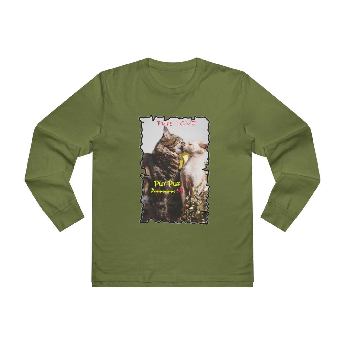 Get Yours Now -- Pure LOVE Cats kissing (Men's Base Longsleeve Tee - All-Season Wear)